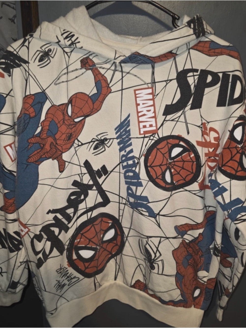Marvel Spider-Man Pullover Pajama Top - White, Red & Blue